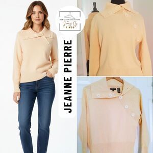Jeanne Pierre Asymetrical Neck Knit Sweater L